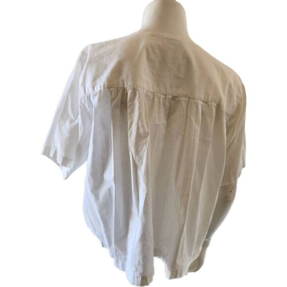 Raiment Fashions NY vintage womens S white floral 100% cotton relaxed blouse - Picture 5 of 8